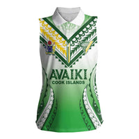 Custom Cook Islands Avaiki Rugby Women Sleeveless Polo Shirt Go Champions LT05 Female Green - Polynesian Pride