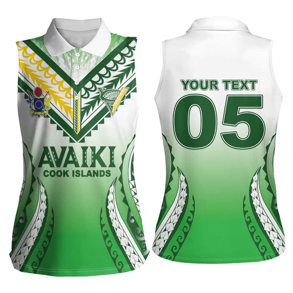 Custom Cook Islands Avaiki Rugby Women Sleeveless Polo Shirt Go Champions LT05 - Polynesian Pride