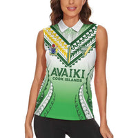 Custom Cook Islands Avaiki Rugby Women Sleeveless Polo Shirt Go Champions LT05 - Polynesian Pride