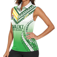 Custom Cook Islands Avaiki Rugby Women Sleeveless Polo Shirt Go Champions LT05 - Polynesian Pride