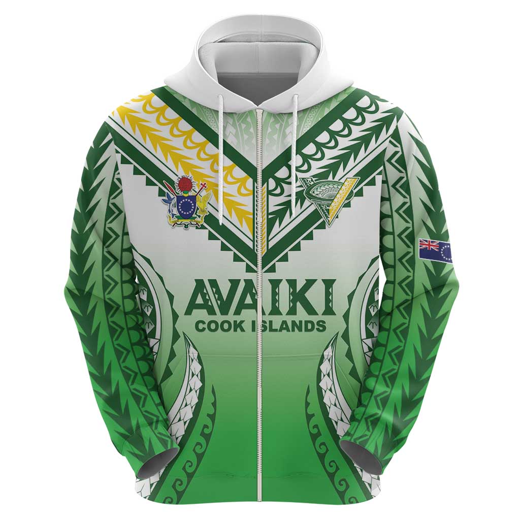 Custom Cook Islands Avaiki Rugby Zip Hoodie Go Champions LT05 - Polynesian Pride