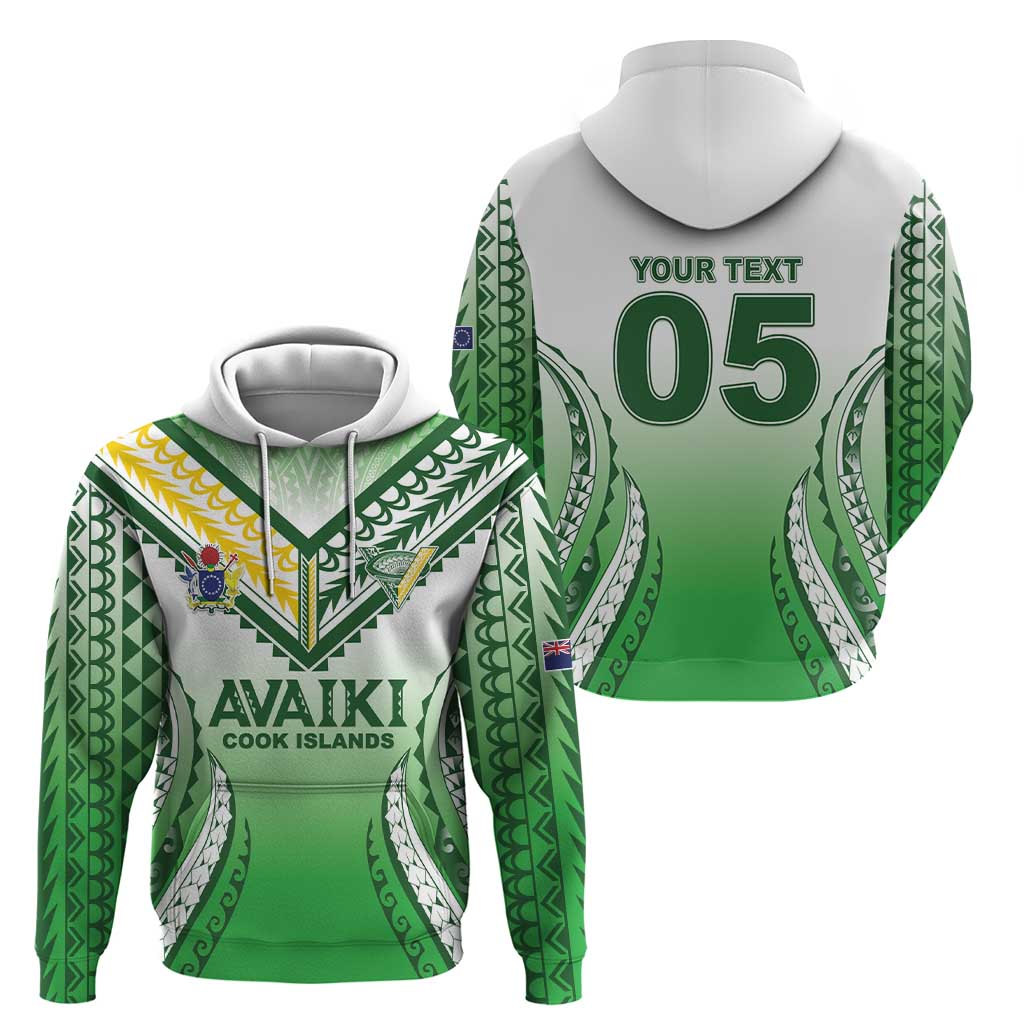 Custom Cook Islands Avaiki Rugby Zip Hoodie Go Champions LT05 - Polynesian Pride