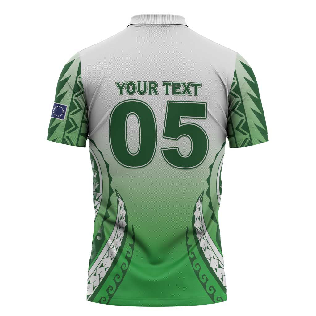 Custom Cook Islands Avaiki Rugby Zipper Polo Shirt Go Champions - Polynesian Pride