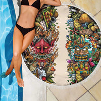 Hawaii And Japan Beach Blanket Tiki With Oni Mask LT05 - Polynesian Pride