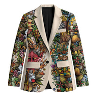 Hawaii And Japan Blazer Tiki With Oni Mask LT05 Unisex Colorful - Polynesian Pride