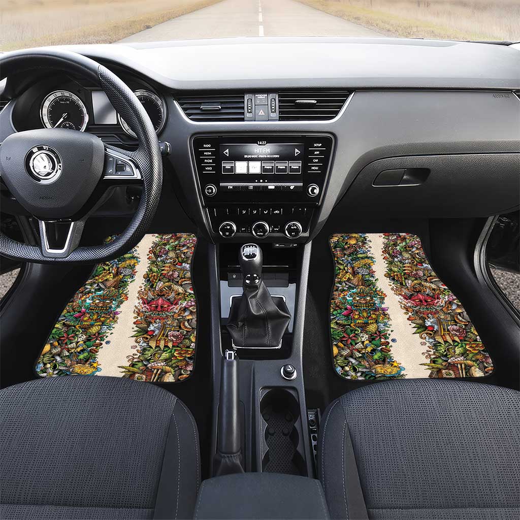 Hawaii And Japan Car Mats Tiki With Oni Mask - Polynesian Pride