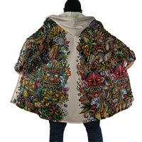 Hawaii And Japan Cloak Tiki With Oni Mask LT05 - Polynesian Pride