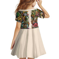 Hawaii And Japan Family Matching Summer Maxi Dress and Hawaiian Shirt Tiki With Oni Mask LT05 - Polynesian Pride