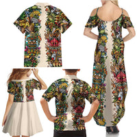 Hawaii And Japan Family Matching Summer Maxi Dress and Hawaiian Shirt Tiki With Oni Mask LT05 - Polynesian Pride