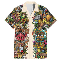Hawaii And Japan Family Matching Summer Maxi Dress and Hawaiian Shirt Tiki With Oni Mask LT05 Dad's Shirt - Short Sleeve Colorful - Polynesian Pride