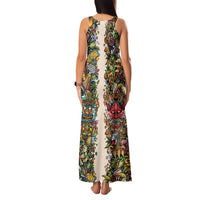 Hawaii And Japan Family Matching Tank Maxi Dress and Hawaiian Shirt Tiki With Oni Mask - Polynesian Pride
