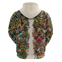Hawaii And Japan Hoodie Tiki With Oni Mask LT05 - Polynesian Pride