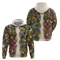 Hawaii And Japan Hoodie Tiki With Oni Mask LT05 - Polynesian Pride