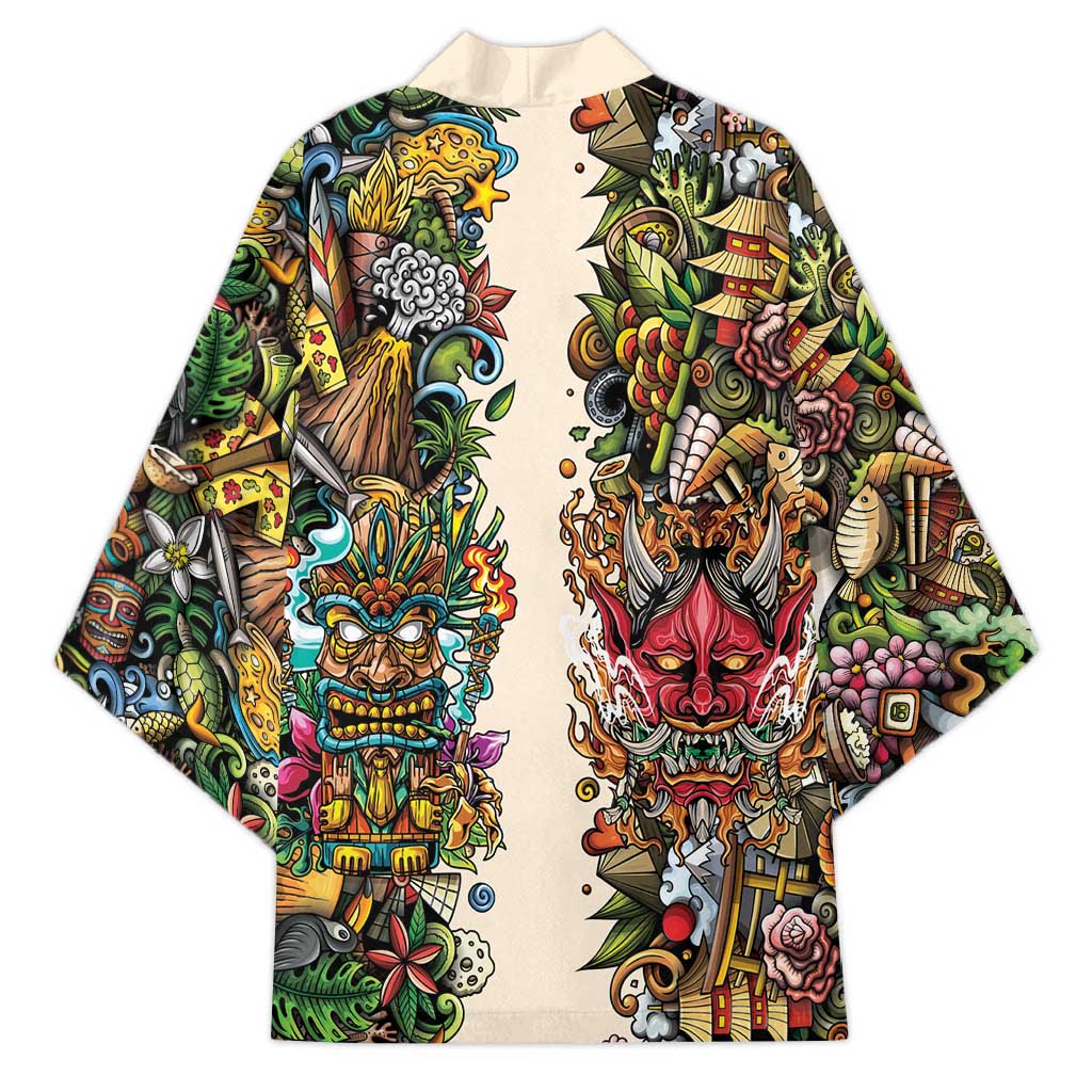 Hawaii And Japan Kimono Tiki With Oni Mask LT05 - Polynesian Pride