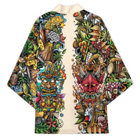Hawaii And Japan Kimono Tiki With Oni Mask LT05 - Polynesian Pride