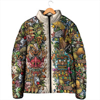 Hawaii And Japan Padded Jacket Tiki With Oni Mask LT05 - Polynesian Pride