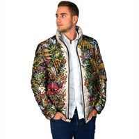 Hawaii And Japan Padded Jacket Tiki With Oni Mask LT05 - Polynesian Pride