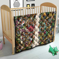 Hawaii And Japan Quilt Tiki With Oni Mask LT05 - Polynesian Pride