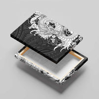 Hawaiian And Japanese Culture Canvas Wall Art Irezumi Dragon With Polynesian Pattern Black LT05 - Polynesian Pride