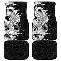 Hawaiian And Japanese Culture Car Mats Irezumi Dragon With Polynesian Pattern Black LT05 - Polynesian Pride