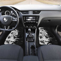 Hawaiian And Japanese Culture Car Mats Irezumi Dragon With Polynesian Pattern Black LT05 Set 2pcs - Front Black - Polynesian Pride