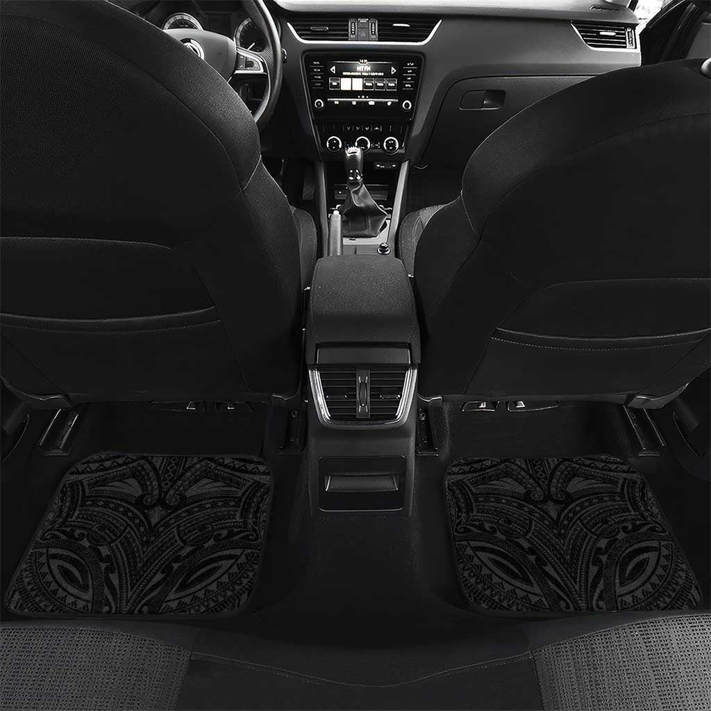 Hawaiian And Japanese Culture Car Mats Irezumi Dragon With Polynesian Pattern Black LT05 Set 2pcs - Back Black - Polynesian Pride