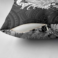 Hawaiian And Japanese Culture Pillow Cover Irezumi Dragon With Polynesian Pattern Black LT05 - Polynesian Pride