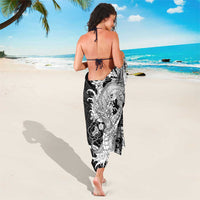 Hawaiian And Japanese Culture Sarong Irezumi Dragon With Polynesian Pattern Black LT05 - Polynesian Pride