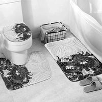 Hawaiian And Japanese Culture Bathroom Set Irezumi Dragon With Polynesian Pattern White LT05 Mat Set Only (3 pcs) One Size White - Polynesian Pride
