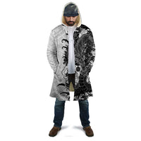 Hawaiian And Japanese Culture Cloak Irezumi Dragon With Polynesian Pattern White LT05 - Polynesian Pride