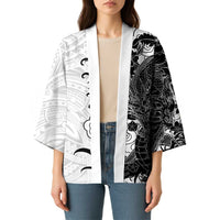 Hawaiian And Japanese Culture Kimono Irezumi Dragon With Polynesian Pattern White LT05 - Polynesian Pride