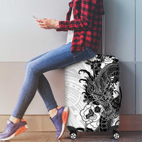 Hawaiian And Japanese Culture Luggage Cover Irezumi Dragon With Polynesian Pattern White LT05 - Polynesian Pride