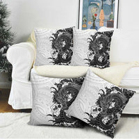 Hawaiian And Japanese Culture Pillow Cover Irezumi Dragon With Polynesian Pattern White LT05 - Polynesian Pride