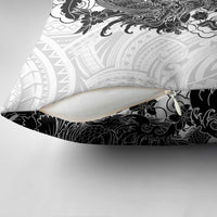 Hawaiian And Japanese Culture Pillow Cover Irezumi Dragon With Polynesian Pattern White LT05 - Polynesian Pride