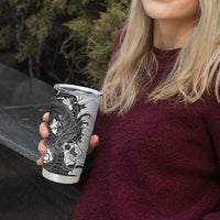 Hawaiian And Japanese Culture Tumbler Cup Irezumi Dragon With Polynesian Pattern White LT05 - Polynesian Pride