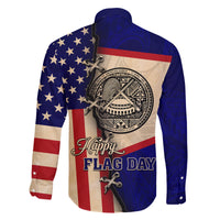 American Samoa Flag Day Family Matching Off Shoulder Long Sleeve Dress and Hawaiian Shirt Polynesian Tribal Pattern LT05 - Polynesian Pride