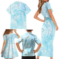 Polynesia Dolphins Under The Sea Family Matching Short Sleeve Bodycon Dress and Hawaiian Shirt Simple Style LT05 - Polynesian Pride