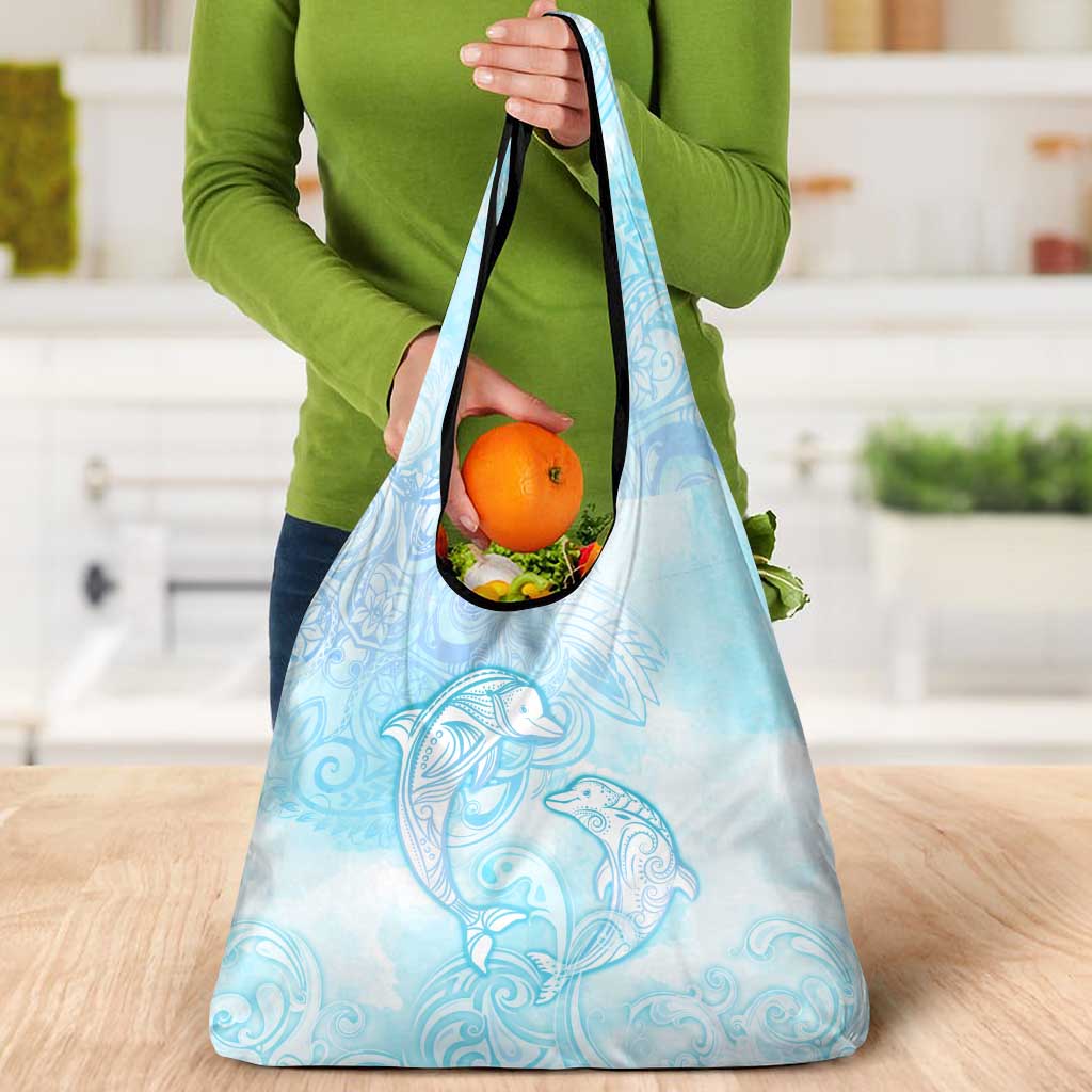 Polynesia Dolphins Under The Sea Grocery Bag Simple Style