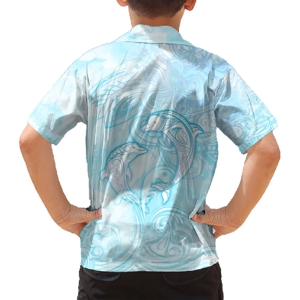 Polynesia Dolphins Under The Sea Kid Hawaiian Shirt Simple Style LT05 - Polynesian Pride