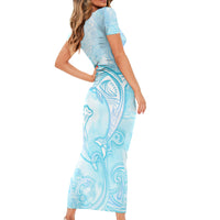 Polynesia Dolphins Under The Sea Short Sleeve Bodycon Dress Simple Style LT05 - Polynesian Pride