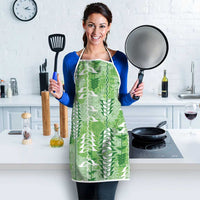Green Hawaii Tapa Pattern Apron With Heliconia Vintage Style