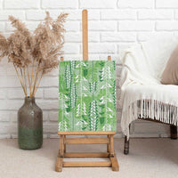 Green Hawaii Tapa Pattern Canvas Wall Art With Heliconia Vintage Style