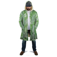 Green Hawaii Tapa Pattern Cloak With Heliconia Vintage Style