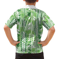 Green Hawaii Tapa Pattern Hawaiian Shirt With Heliconia Vintage Style