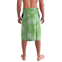Green Hawaii Tapa Pattern Lavalava With Heliconia Vintage Style