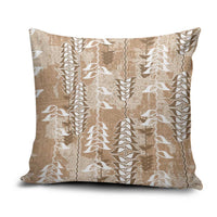 Beige Hawaii Tapa Pattern Pillow Cover With Heliconia Vintage Style LT05 Beige - Polynesian Pride