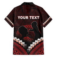 Personalised Tonga Happy Father's Day Family Matching Off The Shoulder Long Sleeve Dress and Hawaiian Shirt Ofa Lahi Atu Dad Polynesian Tribal