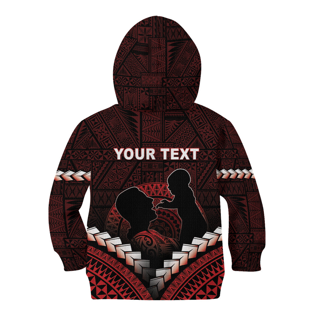 Personalised Tonga Happy Father's Day Kid Hoodie Ofa Lahi Atu Dad Polynesian Tribal