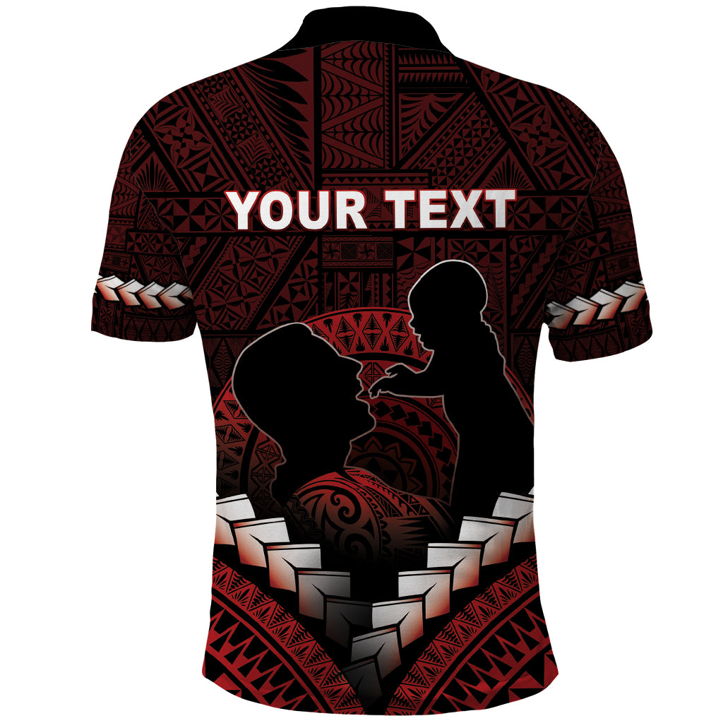 Personalised Tonga Happy Father's Day Polo Shirt Ofa Lahi Atu Dad Polynesian Tribal