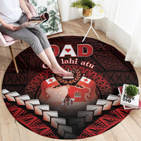 Tonga Happy Father's Day Round Carpet Ofa Lahi Atu Dad Polynesian Tribal LT05 - Polynesian Pride